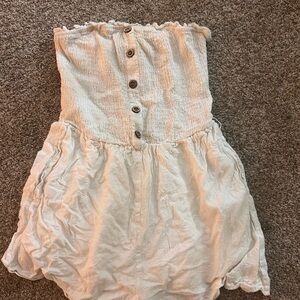 Garage Cream Strapless Dress
